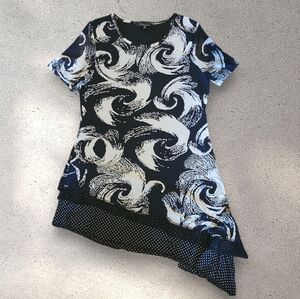 Asymmetrical Whimsygoth Trippy Tiered Mesh Tunic Top